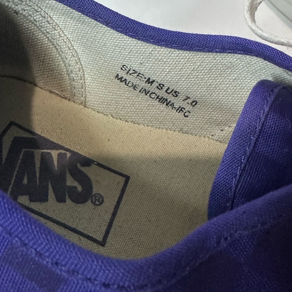 Used Vans Purple Checkered Sneakers - Picture 4 of 5